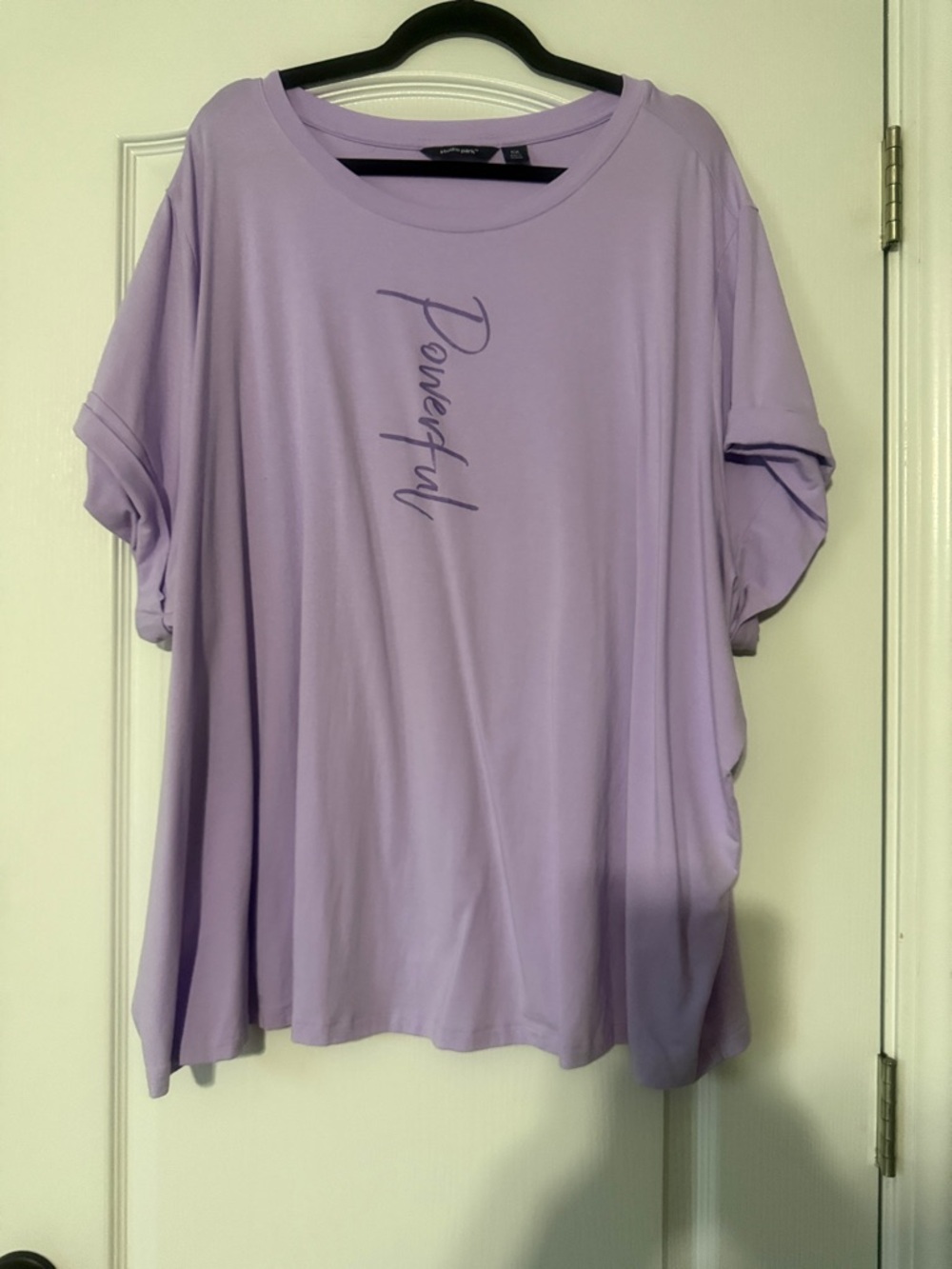Studio Park Light Purple 'Powerful' Women's Relaxed Tee Size 5X